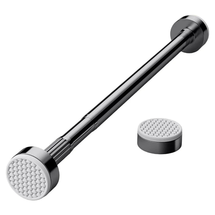 27MM 1.1-1.9M Retractable Stainless Steel Curtain Rod Extendable Clothesline Pole for Bathroom  /  Balcony  /  Window - Original Color - 1
