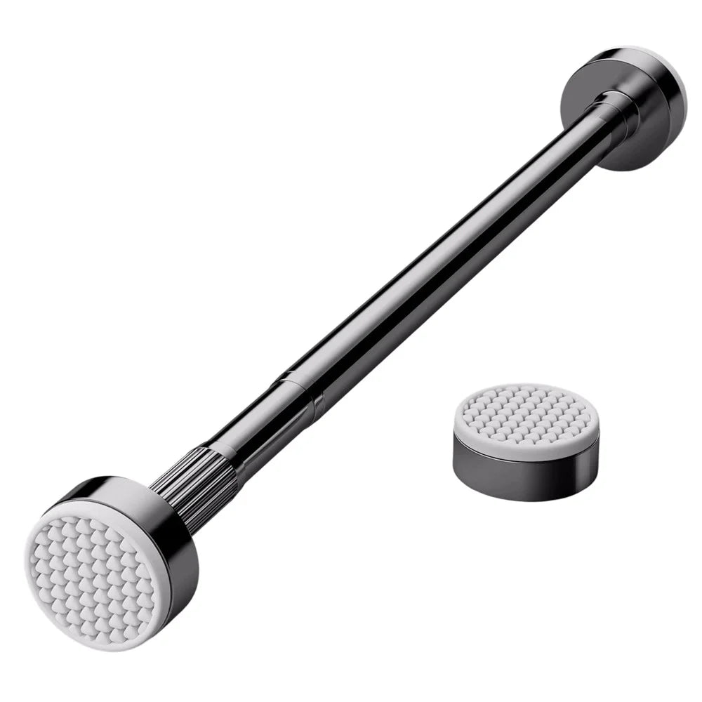 27MM Diameter 1.6-2.5M Extendable Clothesline Pole Stainless Steel Curtain Rod for Bathroom / Balcony - Original Color - 1