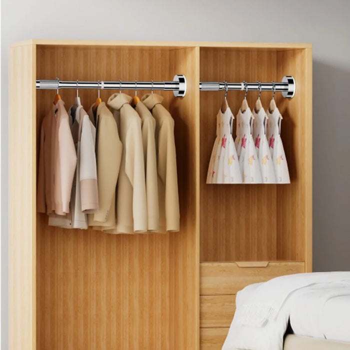 27MM Diameter 1.6-2.5M Extendable Clothesline Pole Stainless Steel Curtain Rod for Bathroom / Balcony - Original Color - 6