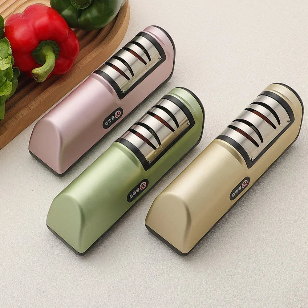 Electric Sharpener Multi-Function Automatic Knife Sharpening Machine for Home - Pink - 2