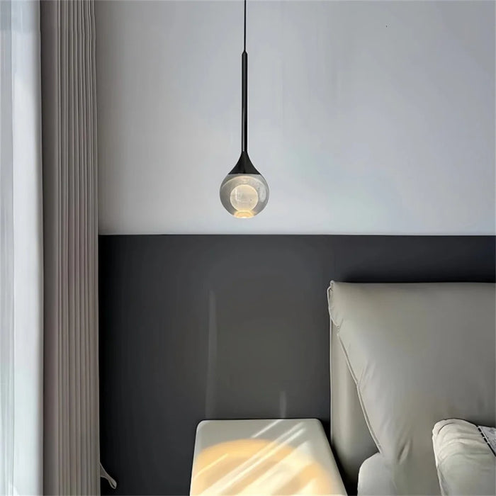 Crystal Moon Pendant Light 5W LED 3 Colors Light for Kitchen Bedroom Living Room - Black - 7
