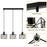Pendant Light Rectangle Ceiling Plate with 3 Lighting Metal Cage Lampshade (E27 Lamp Cap, without Bulb) - 5