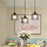 Pendant Light Rectangle Ceiling Plate with 3 Lighting Metal Cage Lampshade (E27 Lamp Cap, without Bulb) - 6