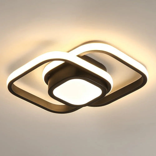 Square LED Ceiling Light 3 Color Temperature Adjustable for Entryway / Hallway / Closet / Balcony - Black - 1