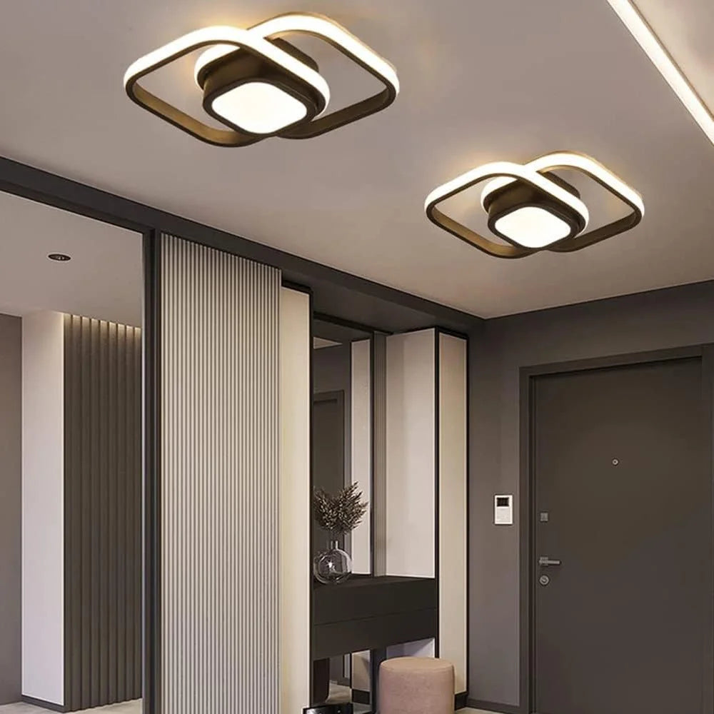 Square LED Ceiling Light 3 Color Temperature Adjustable for Entryway / Hallway / Closet / Balcony - Black - 4