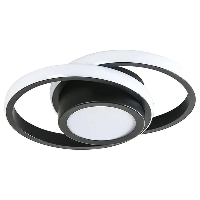 Round LED Ceiling Light 3 Color Temperatures Flush Mount Light for Kitchen Bedroom Laundry Closet Room - Black - 2