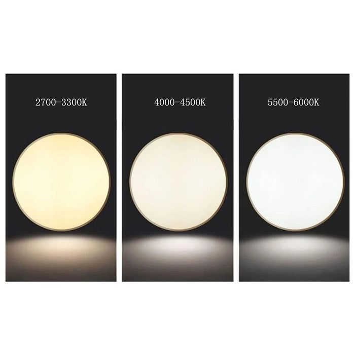 Round LED Ceiling Light 3 Color Temperatures Flush Mount Light for Kitchen Bedroom Laundry Closet Room - Black - 3