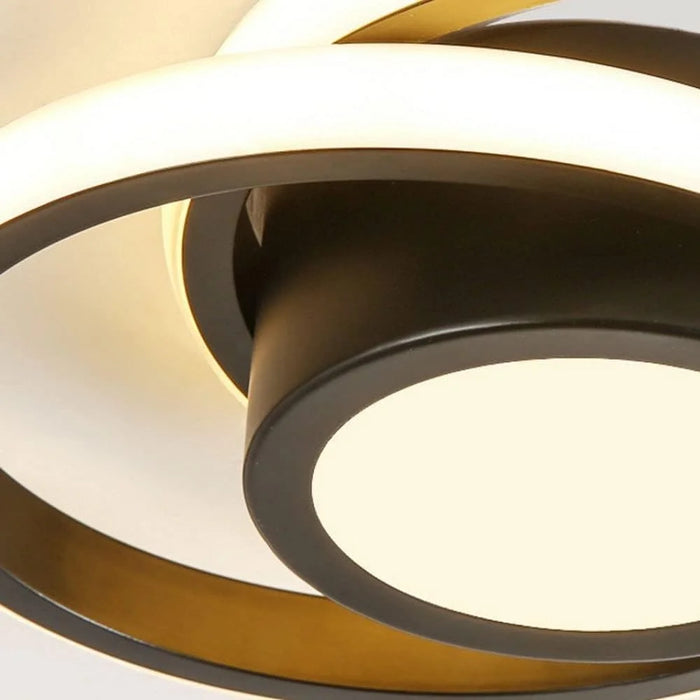 Round LED Ceiling Light 3 Color Temperatures Flush Mount Light for Kitchen Bedroom Laundry Closet Room - Black - 7