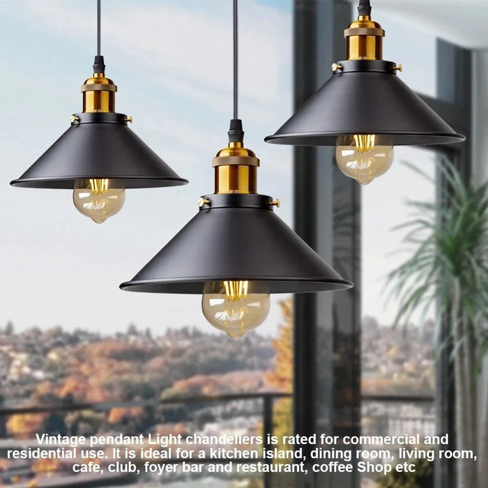 3-head Vintage Pendant Light for Kitchen Dining Bedroom Loft Russia Pendant Lamp Compatible with E27 Bulb (No Bulb) - 3