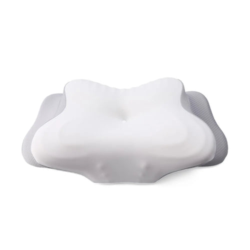 Ultra Soft Memory Foam Pillow Ergonomic Neck Support Cervical Pillow for Side Sleepers - Silver White - 1