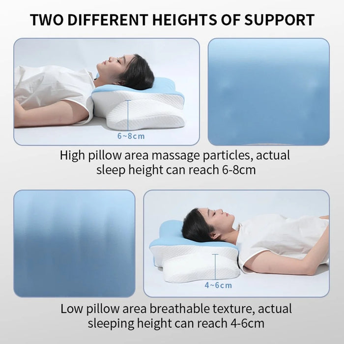 Ultra Soft Memory Foam Pillow Ergonomic Neck Support Cervical Pillow for Side Sleepers - Silver White - 5