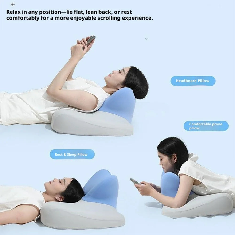 Memory Foam Pillow for Prone Sleeping Gaming Multifunctional Cervical Support Cushion - Violet - 3