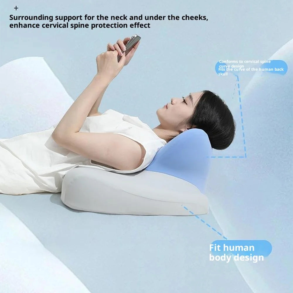 Memory Foam Pillow for Prone Sleeping Gaming Multifunctional Cervical Support Cushion - Violet - 4