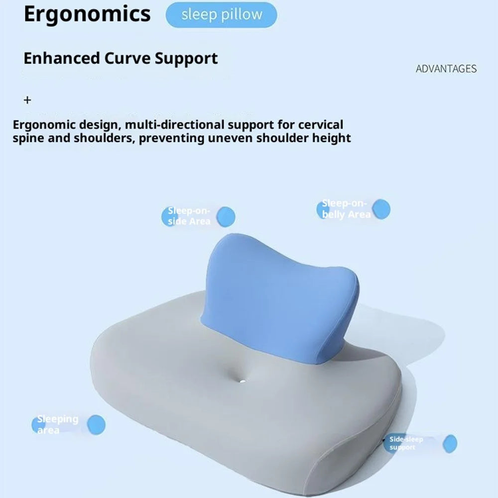 Memory Foam Pillow for Prone Sleeping Gaming Multifunctional Cervical Support Cushion - Violet - 7