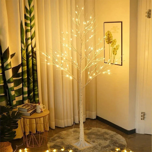 1.2m Simulation White Birch Tree Light with 48 LED Light for Christmas Home Garden Landscape Lamp EU Plug - 1
