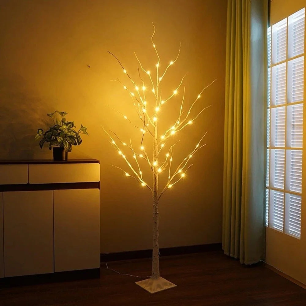1.2m Simulation White Birch Tree Light with 48 LED Light for Christmas Home Garden Landscape Lamp EU Plug - 2