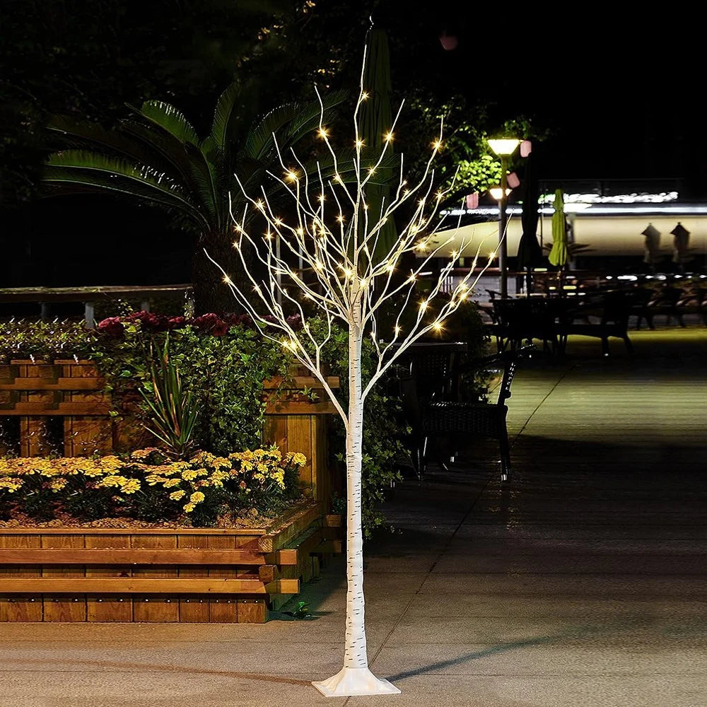 1.2m Simulation White Birch Tree Light with 48 LED Light for Christmas Home Garden Landscape Lamp EU Plug - 4