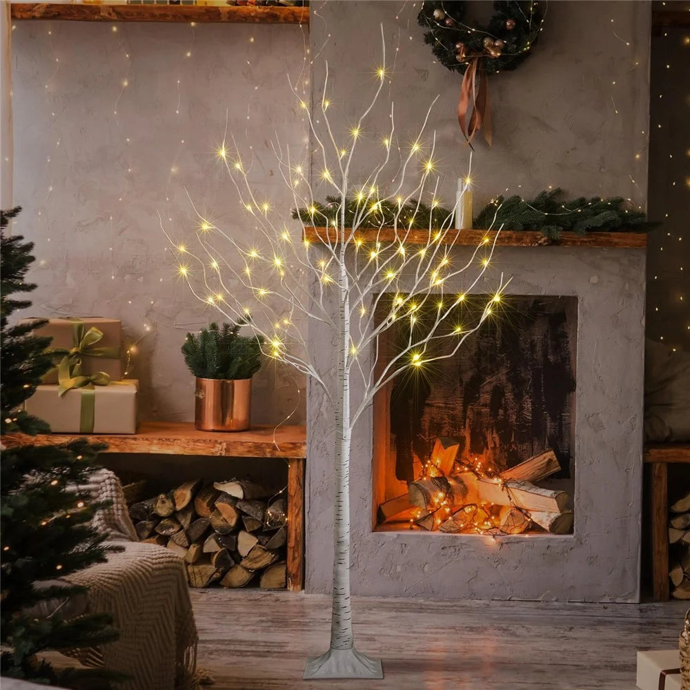 1.2m Simulation White Birch Tree Light with 48 LED Light for Christmas Home Garden Landscape Lamp EU Plug - 6