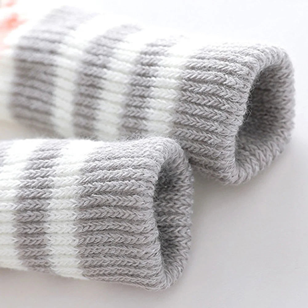 4PCS Cute Cat Claw Pattern Chair Leg Floor Protectors Covers Furniture Feet Pads Table Leg Protectors Caps to Prevent Scratch and Noise - Grey Stripe - 5