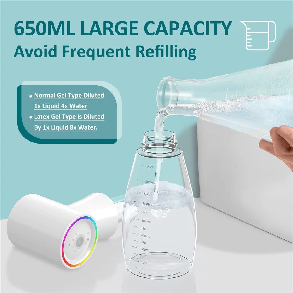 Color-Changing Light Electric Soap Foam Dispenser Auto Foaming Machine for Home / Bathroom - 7