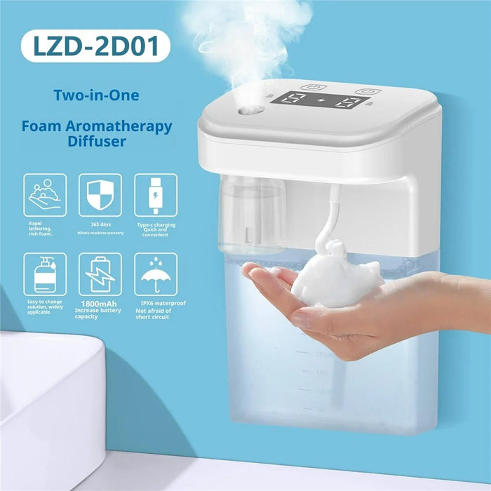 2 in 1 450ml Foaming Aromatherapy Dispenser Infrared Auto Sensor Handwash Soap Dispenser - 2