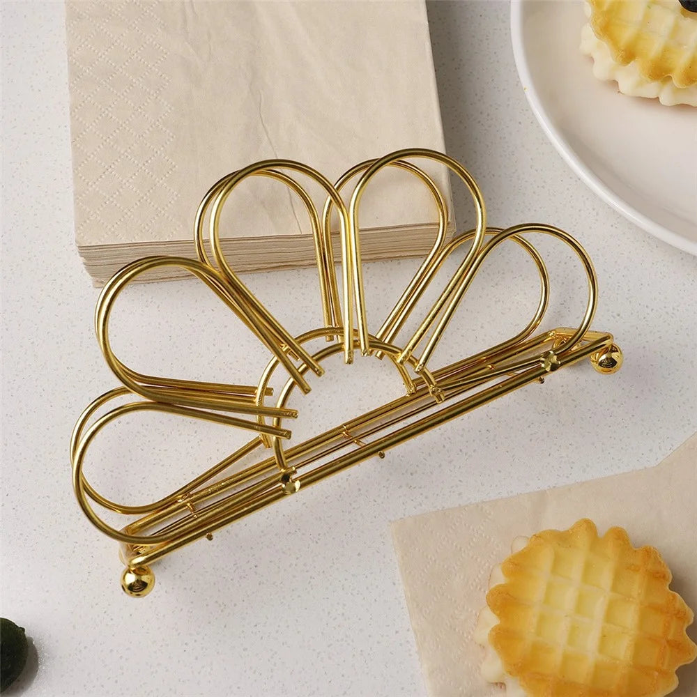 Hollow Floral Shape Napkin Holder for Cafe Restaurant Table Decor Iron Art Tissue Dispenser - 5