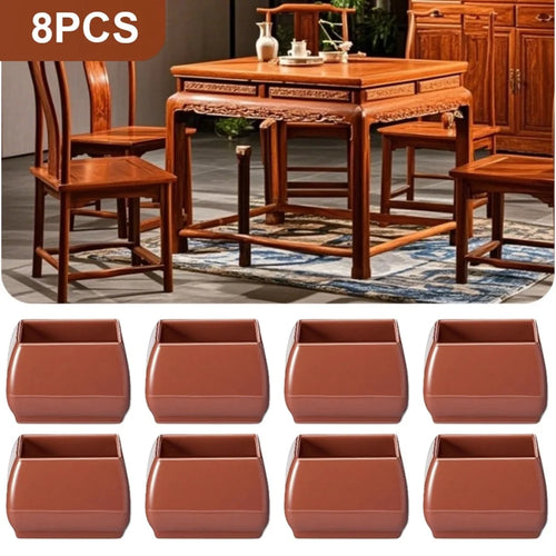 8Pcs Chair Leg Covers 3 x 3 x 4cm Anti Slip Thickened Silent Felt Furniture Pads Wear Resistant for Table / Chair - Brown - 1