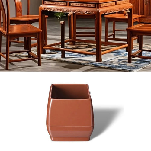 8Pcs Small Square Furniture Foot Covers for 20-30mm Table  /  Chair Legs Noise Reduction Wear Resistant Chair Leg Caps - Brown - 1