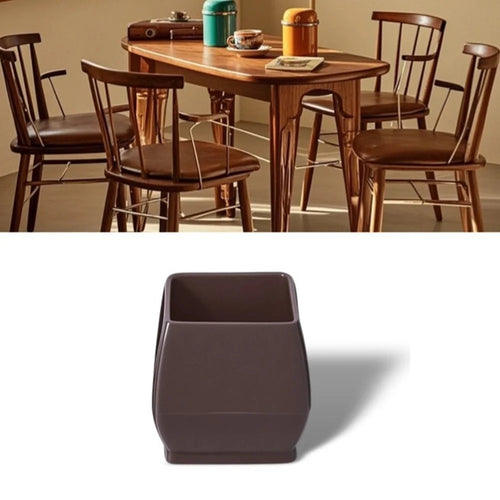 8Pcs Large Square Furniture Foot Covers for 30-40mm Table  /  Chair Legs Noise Reduction Wear Resistant Chair Leg Caps - Light Brown - 1