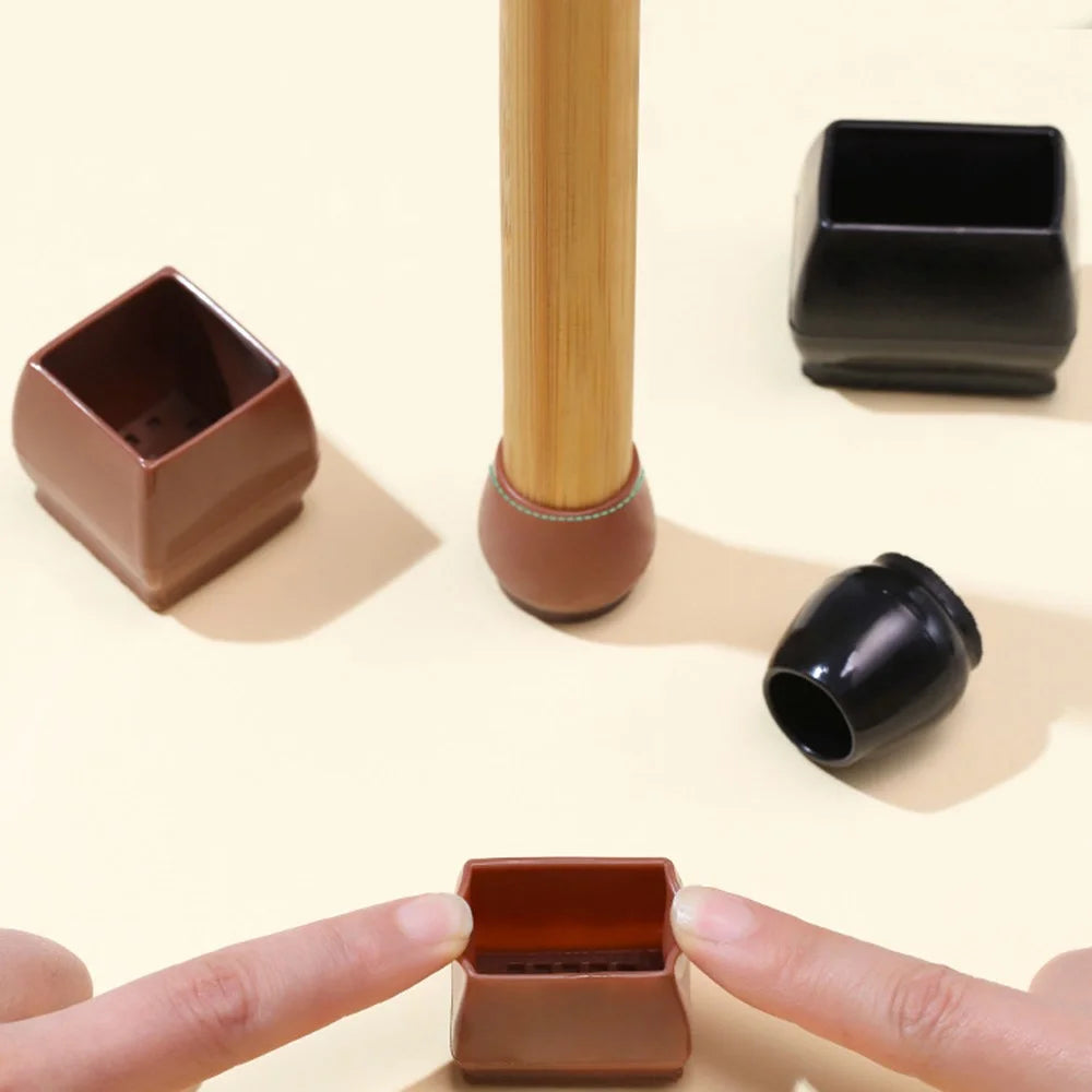 8Pcs Large Square Furniture Foot Covers for 30-40mm Table  /  Chair Legs Noise Reduction Wear Resistant Chair Leg Caps - Light Brown - 2