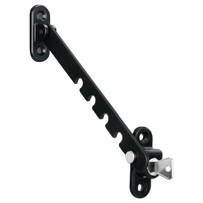 U-Shaped Carbon Steel Child Safety Lock External Lock Catch Angle Limiter Wind Brace Fixator for Doors Windows - Black - 1
