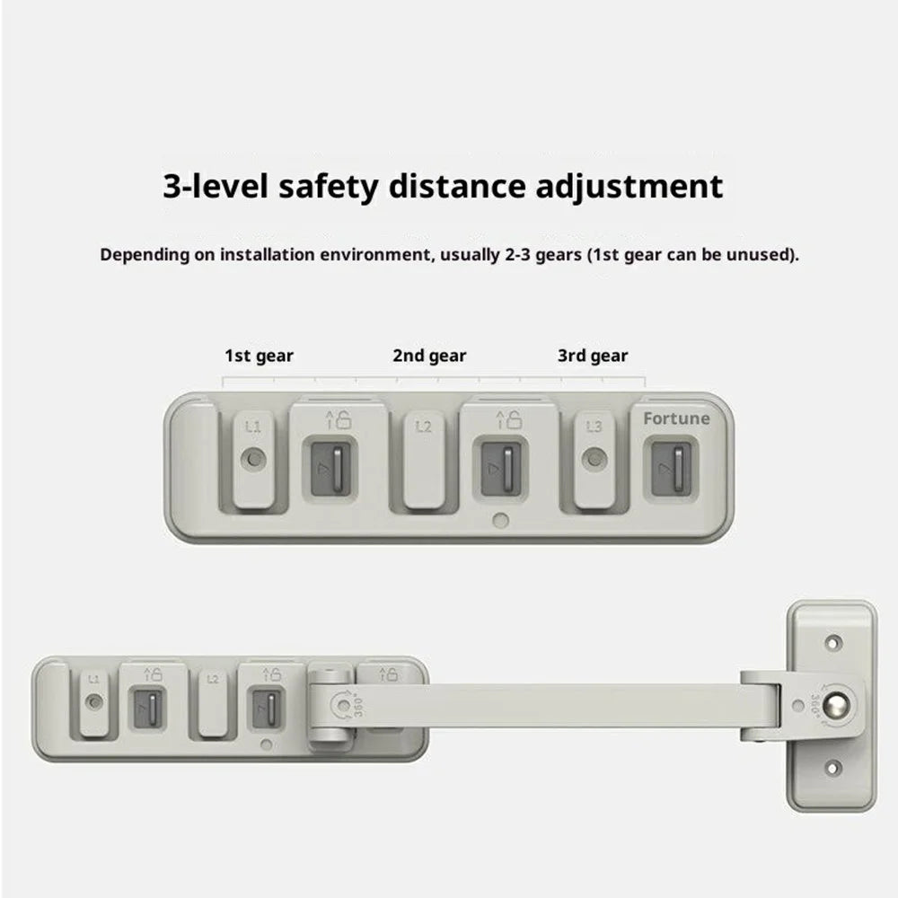 No Drill Self Adhesive Window Lock 3-Level Safety Distance Adjustment Casement Window Stopper - 4