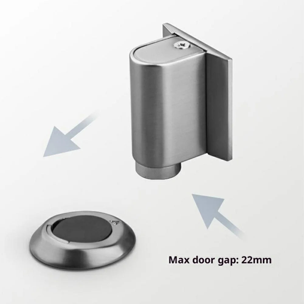 No-Drill Invisible Door Stopper Dual Magnetic Strong Hold Windproof Mute Cushioning Silicone Pad Anti-Collision - Gunmetal Gray - 3