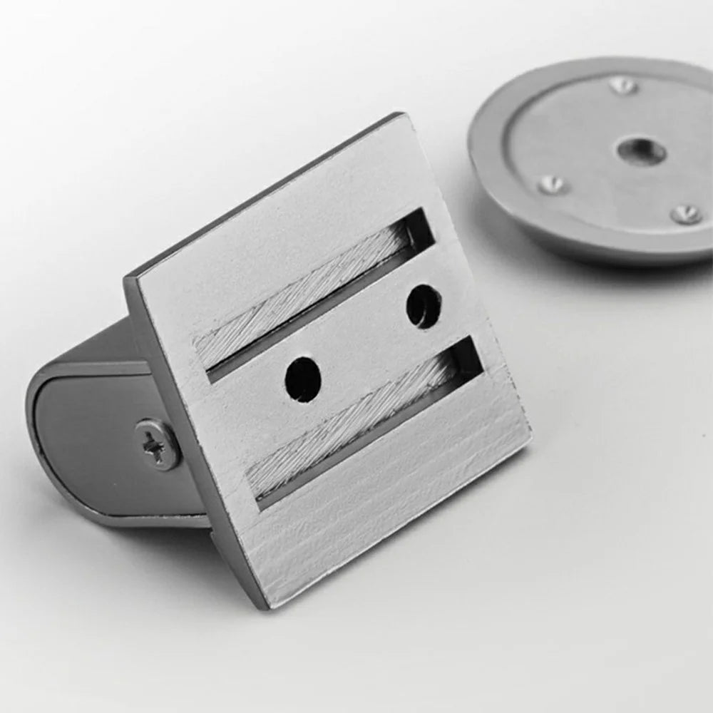 No-Drill Invisible Door Stopper Dual Magnetic Strong Hold Windproof Mute Cushioning Silicone Pad Anti-Collision - Gunmetal Gray - 5