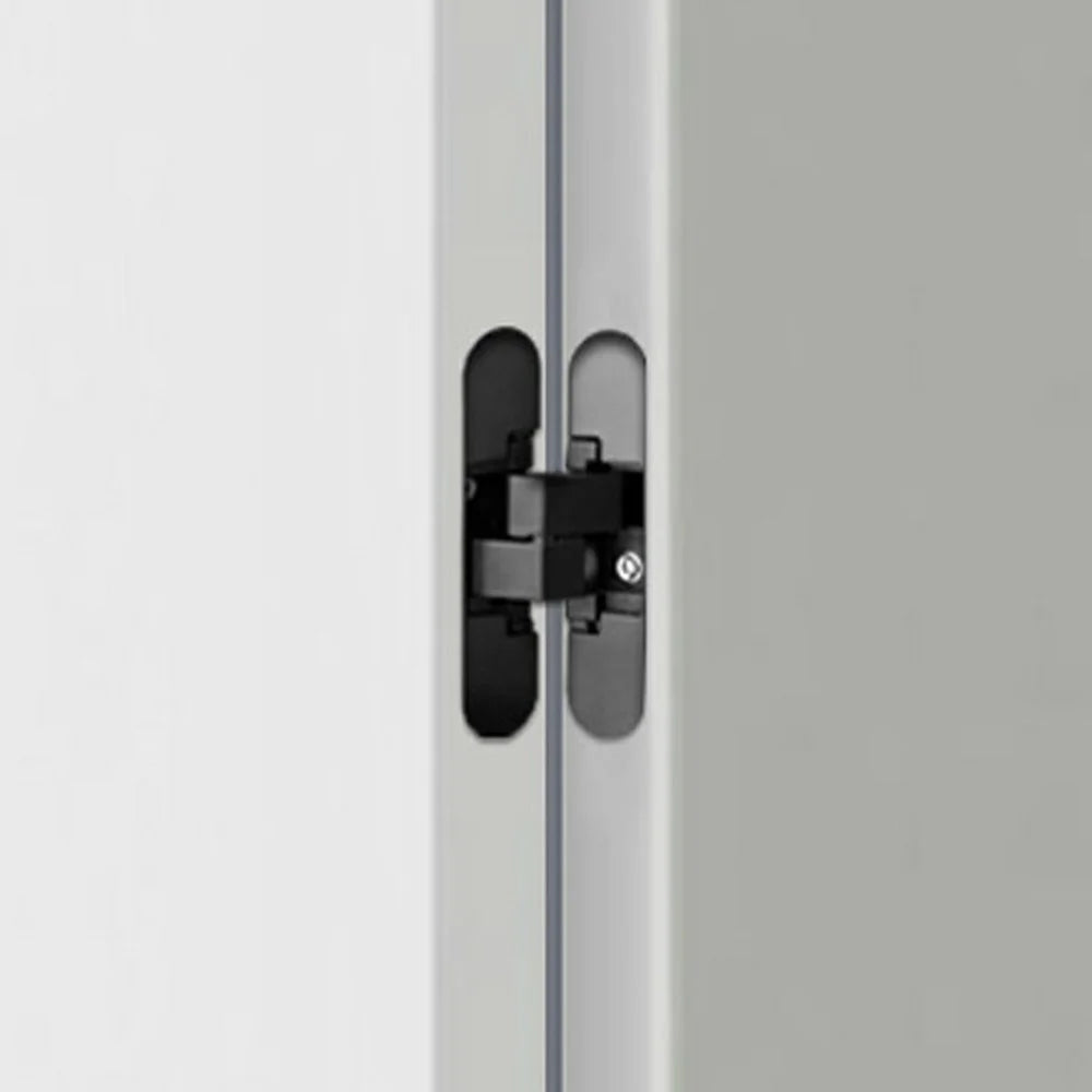 B118 Zinc Alloy 3D Adjustable Invisible Door Hinge 180° Swing Concealed Cross Hinge for Wood Bifold Doors - Silver - 3