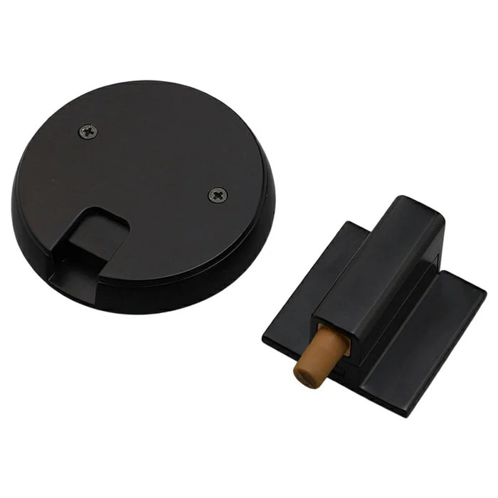 Invisible Floor Mounted Door Stopper No Drill Mechanical Wind Resistant For Bedroom Bathroom - Black - 1