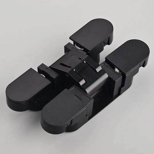 Adjustable Concealed Cabinet Hinges Hidden Cross Hinge for 18-20mm Thickness Doors - Black - 1