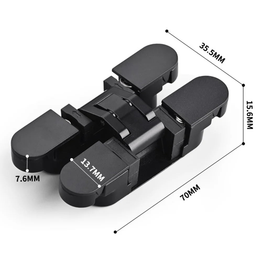 Adjustable Concealed Cabinet Hinges Hidden Cross Hinge for 18-20mm Thickness Doors - Black - 7