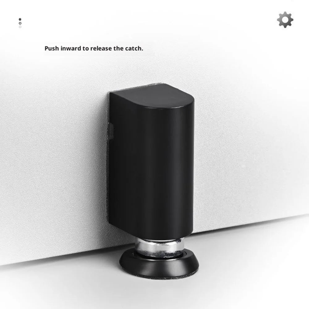 Zinc Alloy Invisible Magnetic Door Stopper Anti-Collision Windproof No-Drill Door Holder for Bedroom Bathroom - Brushed Nickel - 4