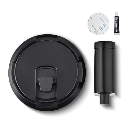 Zinc Alloy Mechanical Door Stopper No-Drill Push-Press Invisible Floor Door Stop Windproof Anti-Collision for Home - Black - 1