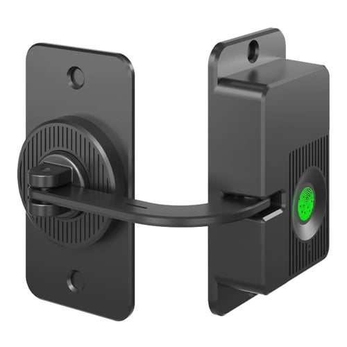 Fingerprint Child Safety Lock Smart Protection Lock Adhesive for Refrigerator Drawer Nightstand - V86 Corner Model  /  Black - 1