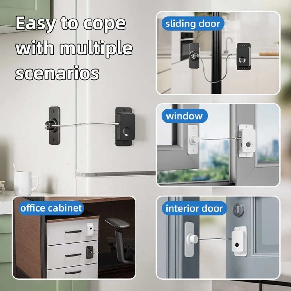 FQ20 Smart Fingerprint Lock USB-C Fast Charge Electronic Door Lock for Fridge Drawer Cabinet - White - 7