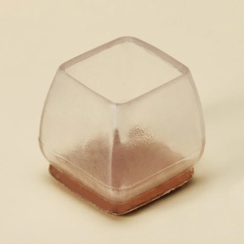 8Pcs Thickened TPE Small Square Chair Leg Caps Anti-Slip Noise Reduction Furniture Foot Pads Elastic Protectors - Transparent - 1