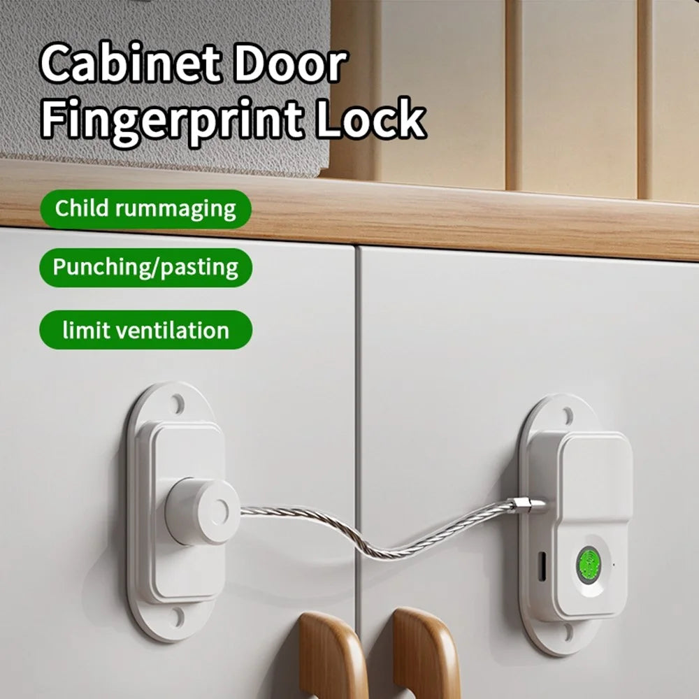FQ25 Fingerprint Child Safety Lock Long Battery Life Smart Pet Protection Lock USB-C Fast Charge for Cabinets Drawers - 2