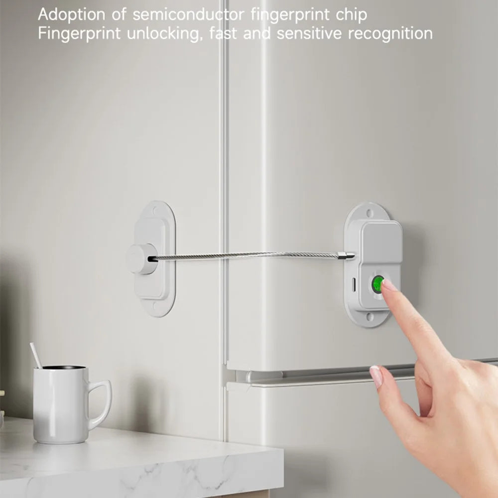 FQ25 Fingerprint Child Safety Lock Long Battery Life Smart Pet Protection Lock USB-C Fast Charge for Cabinets Drawers - 4