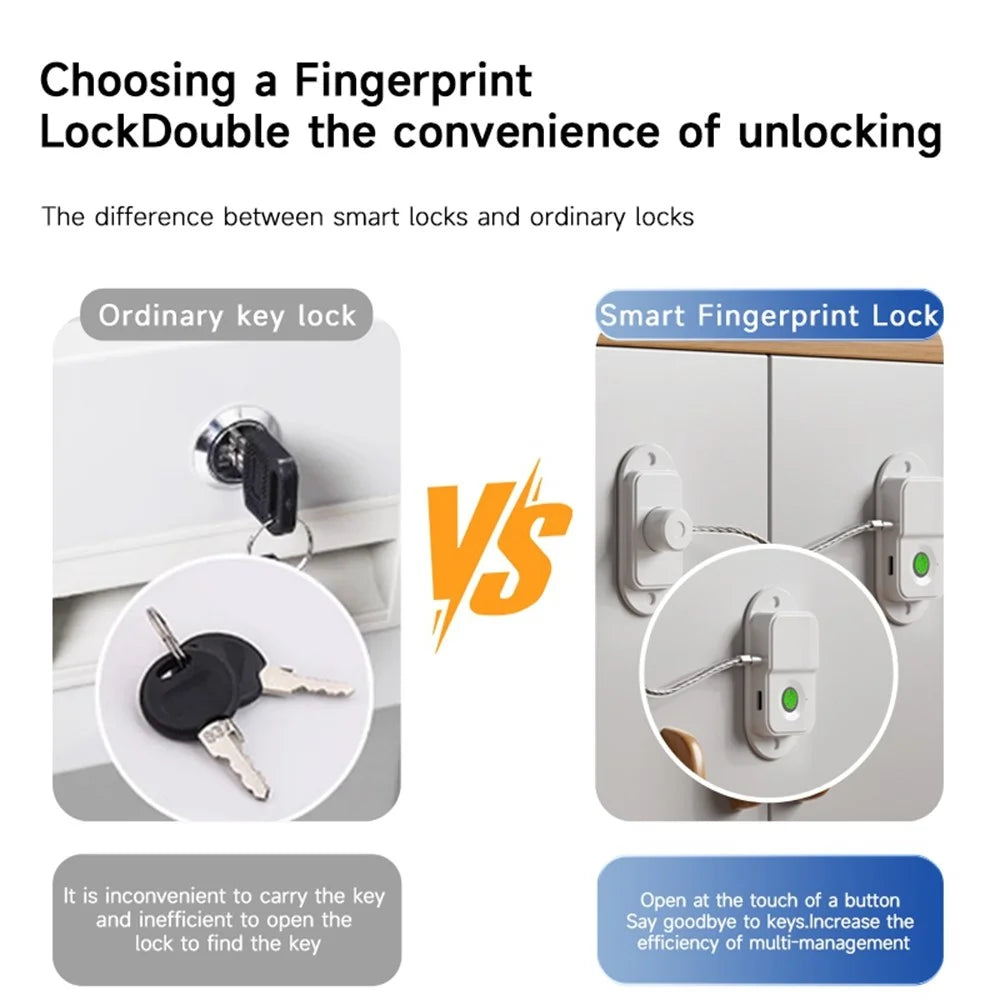 FQ25 Fingerprint Child Safety Lock Long Battery Life Smart Pet Protection Lock USB-C Fast Charge for Cabinets Drawers - 7