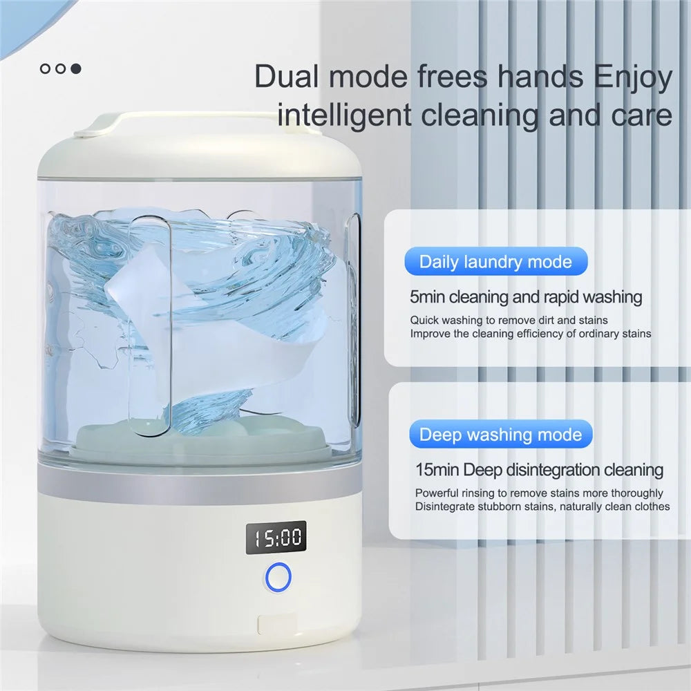 360° Deep Cleaning Mini Wireless Laundry Cup 3D Bionic Pulsator Underwear Automatic Washer 5  /  15min Wash Modes - 2