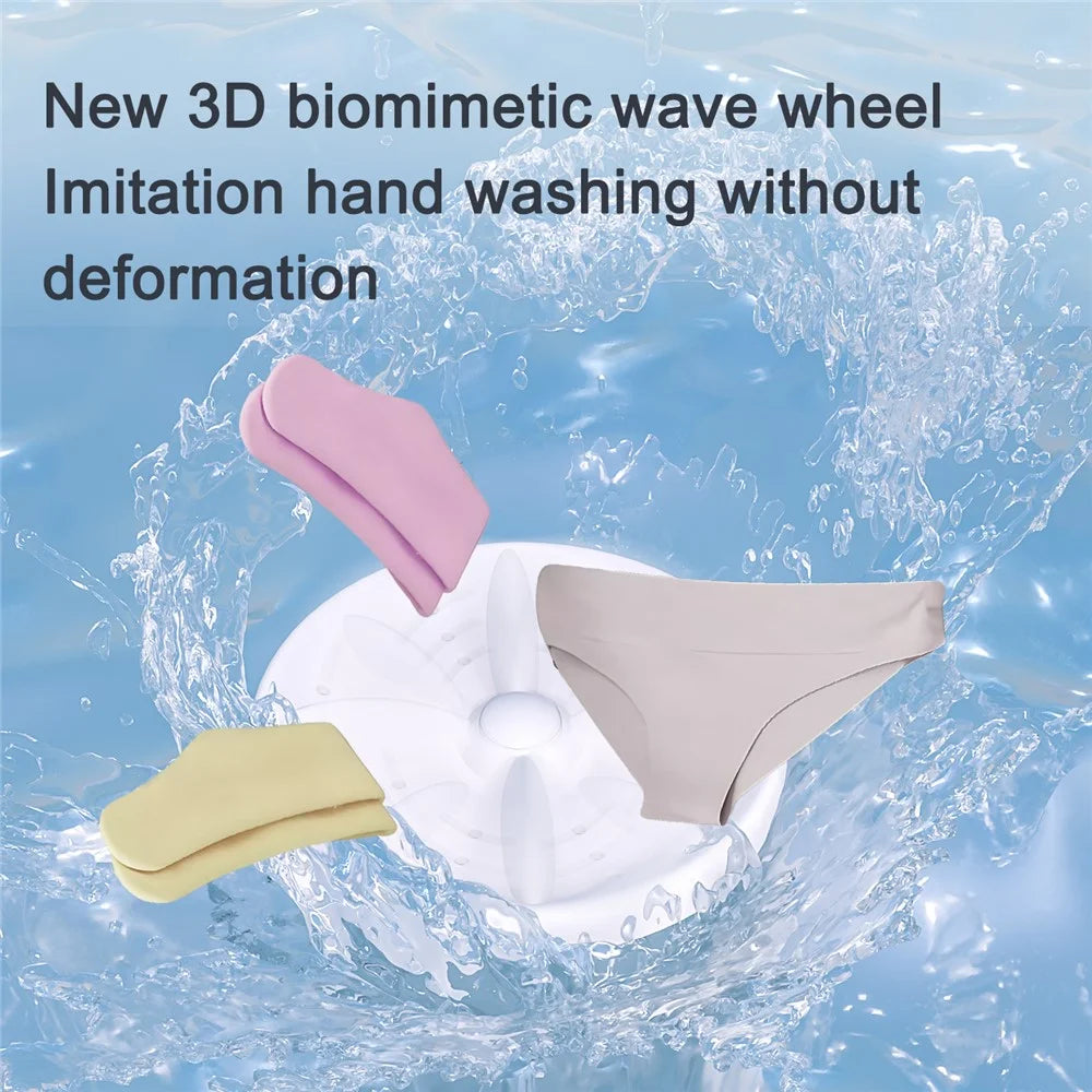360° Deep Cleaning Mini Wireless Laundry Cup 3D Bionic Pulsator Underwear Automatic Washer 5  /  15min Wash Modes - 5