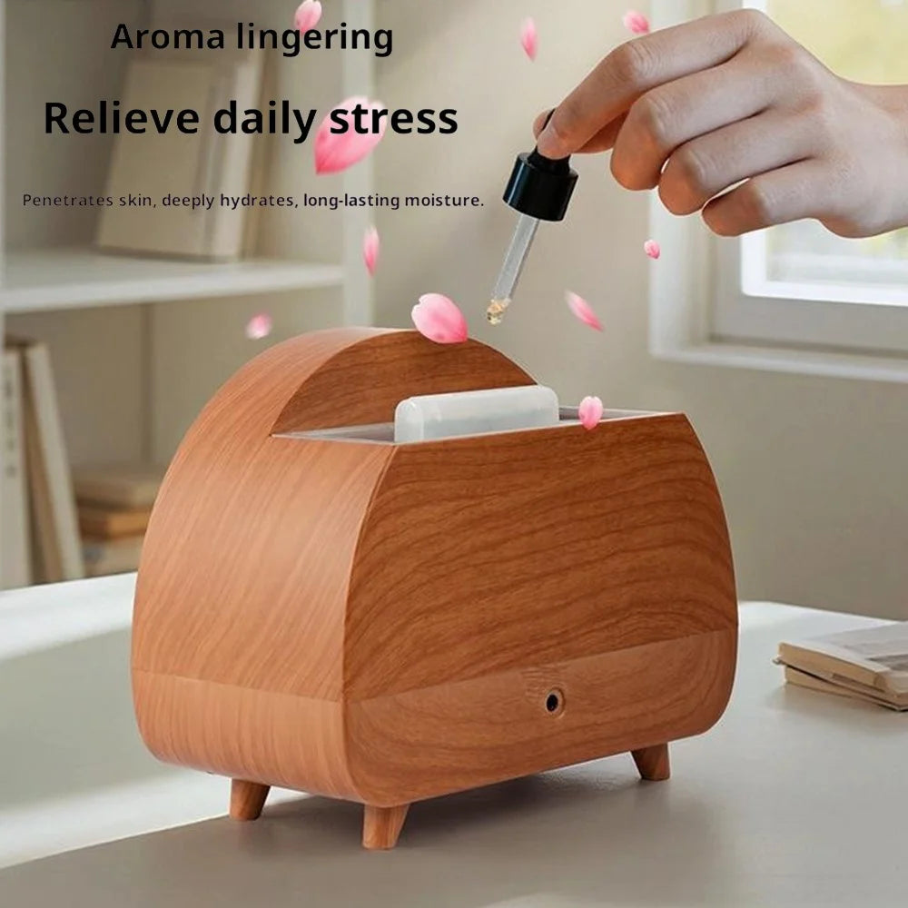 Fireplace Flame Aroma Diffuser 7 Color Atmosphere Light Humidifier Remote Control Auto Shut-Off for Home Desktop - Black - 6