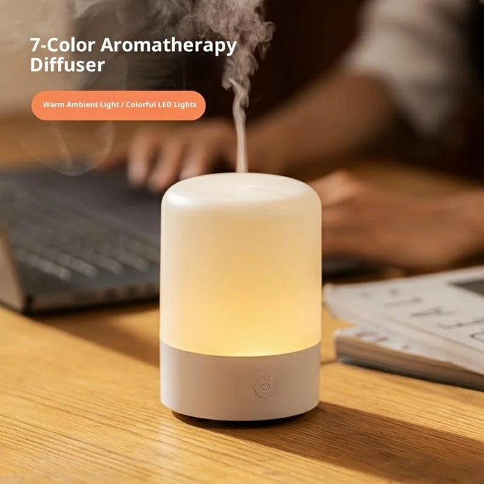 7 Color Aroma Diffuser USB Ultrasonic Humidifier Desktop Essential Oil Scent Machine for Bedroom - White  /  DQ712 - 2